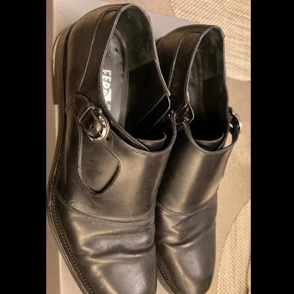 Salvatore Ferragamo Single Monk Strap shoe Black Sz 10.5 - Picture 7 of 7